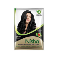 nisha black hair color powder 10 g