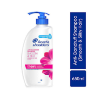 head & shoulders smooth and silky hair shampoo 650 ml