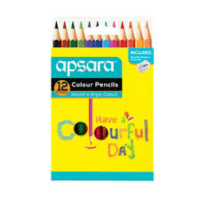 apsara asst clr pencils 12p half + sharp