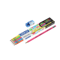 doms neon rubber tipped pencils and sharpner 10 n + 1 n
