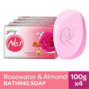 godrej no 1 soap rosewater and almonds, 4 n (100 g each)